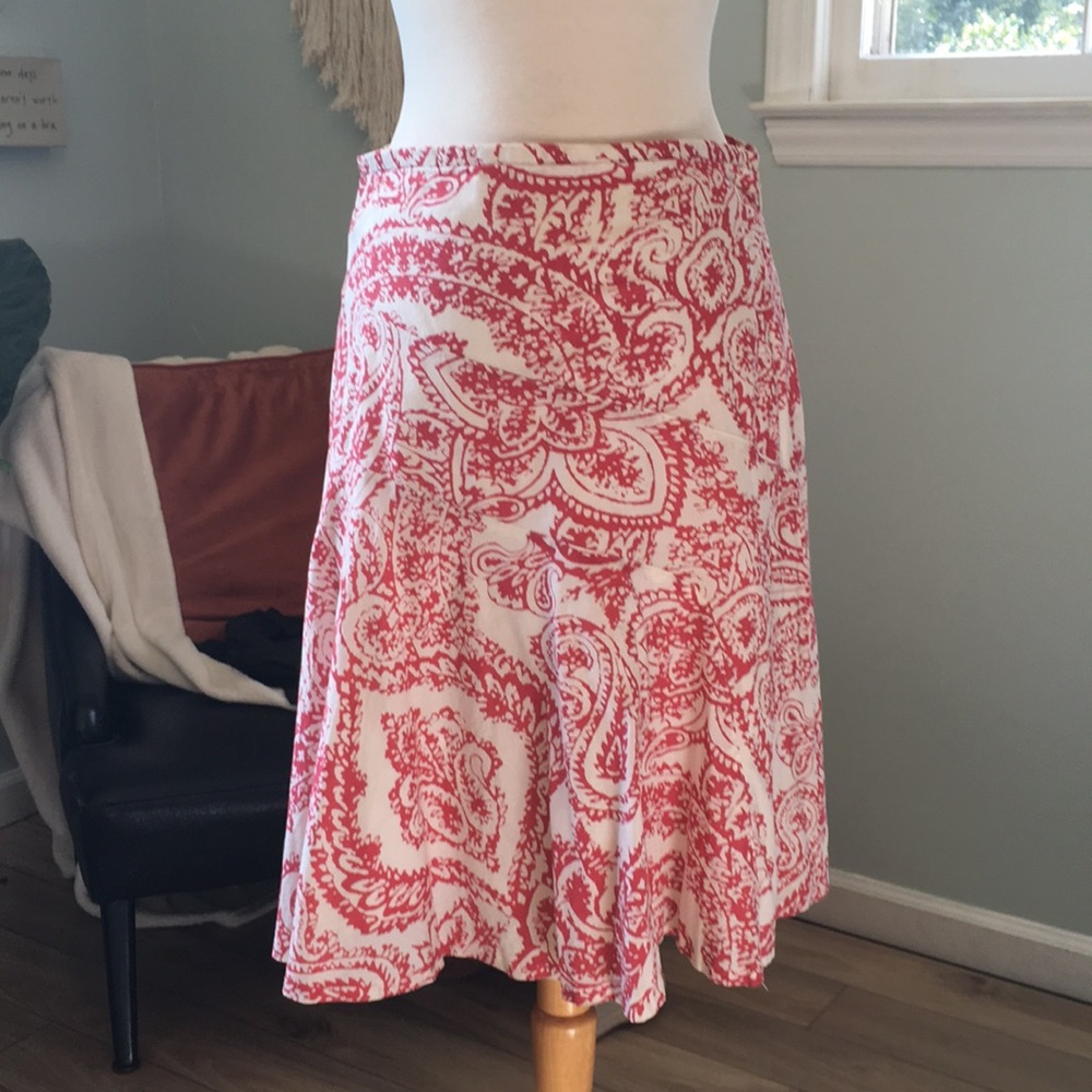 Coral paisley skirt